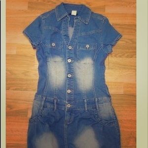 Denim mini dress